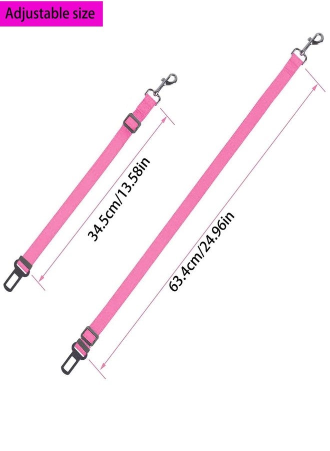 WenTigDY Dog Seat Belts 2 Pack Dog Car Seat Belts Adjustable Seat Belt for Car, Dog Seatbelt, Seat Belt for Dogs in Car Pet Seat Belts for Dogs, Cats and Pets(Black Pink) - Image 2